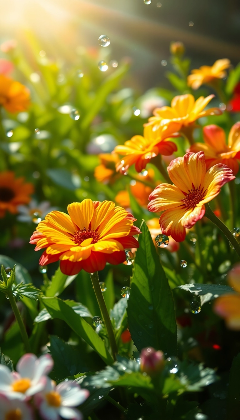 iPhone Spring Rain Garden Sleek Background Royalty-Free Stock Image